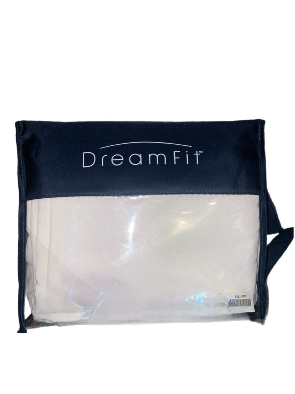 DreamFit Full Flat + Fitted Sheet ONLY Bone/ Cream NWT Missing Pillowcases